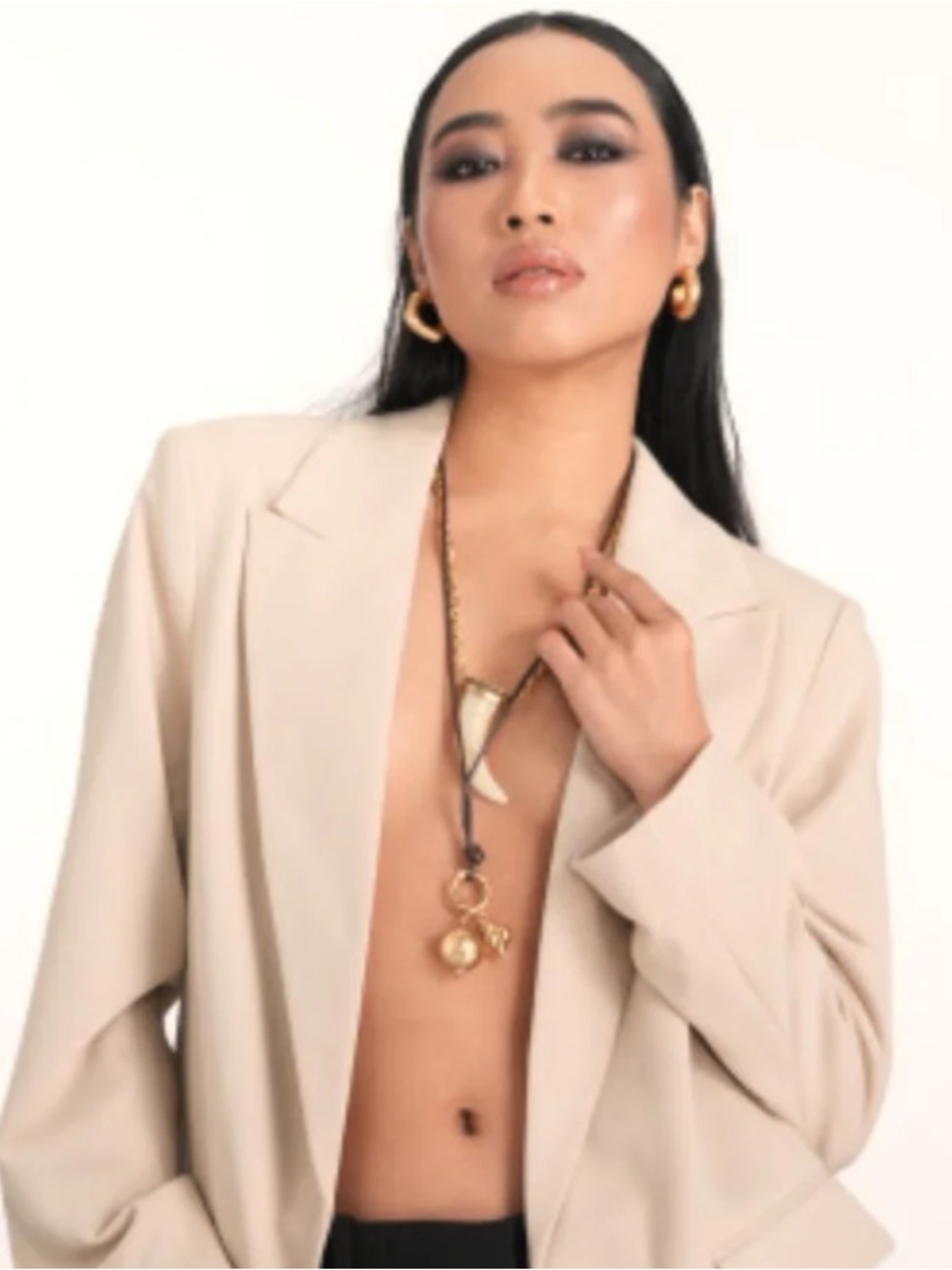 Zara Cream Oversized Blazer Jacket